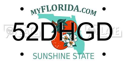 52DHGD Florida License Plate