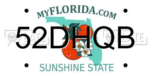 52DHQB Florida License Plate