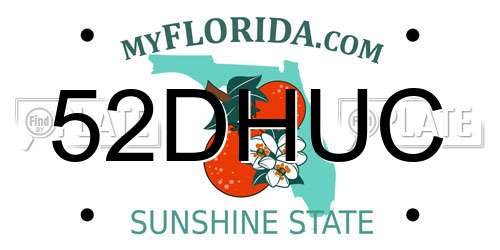 52DHUC Florida License Plate