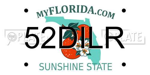 52DILR Florida License Plate