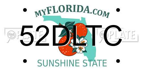 52DLTC Florida License Plate