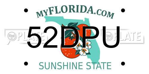 52DPU Florida License Plate