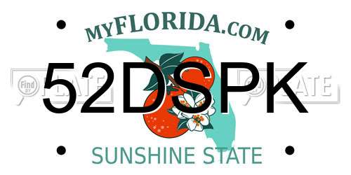52DSPK Florida License Plate