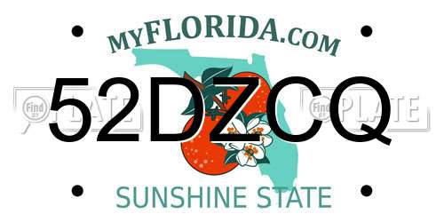 52DZCQ Florida License Plate