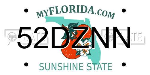 52DZNN Florida License Plate