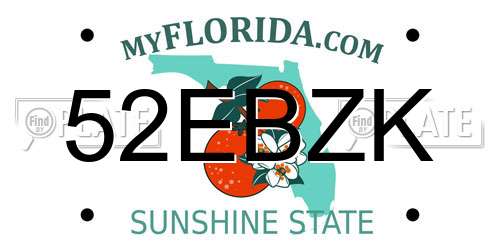 52EBZK Florida License Plate