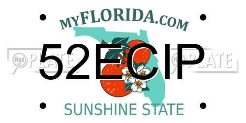 52ECIP Florida License Plate