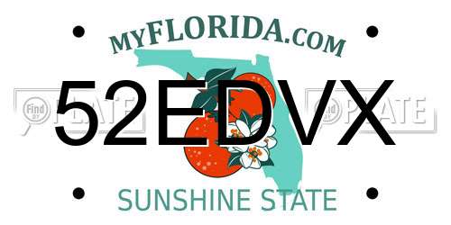 52EDVX Florida License Plate
