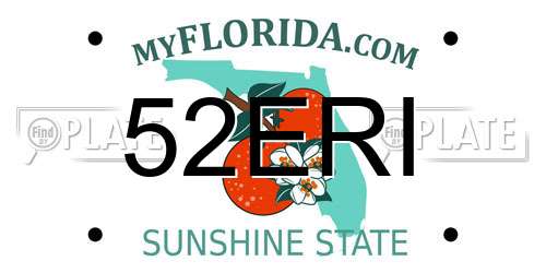 52ERI Florida License Plate