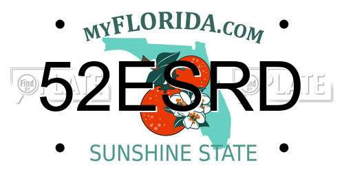 52ESRD Florida License Plate