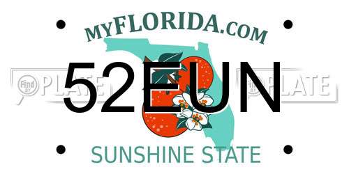 52EUN Florida License Plate