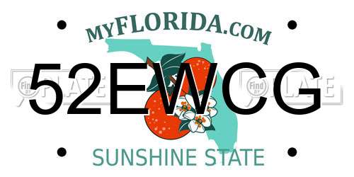 52EWCG Florida License Plate