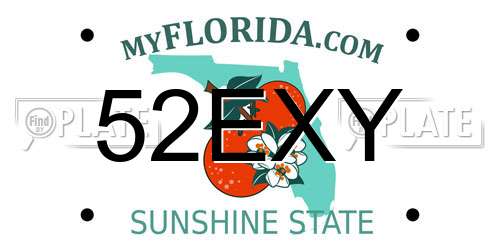 52EXY Florida License Plate