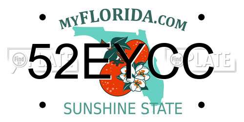52EYCC Florida License Plate