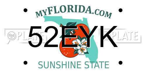 52EYK Florida License Plate