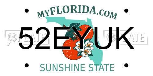 52EYUK Florida License Plate