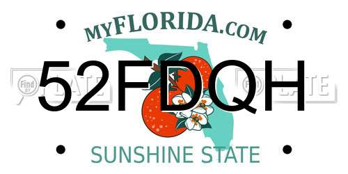 52FDQH Florida License Plate