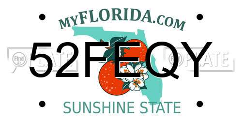 52FEQY Florida License Plate