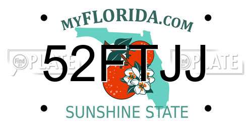 52FTJJ Florida License Plate