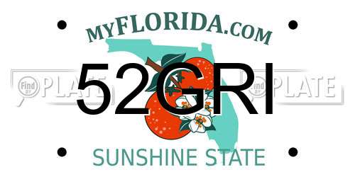 52GRI Florida License Plate