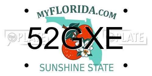 52GXE Florida License Plate