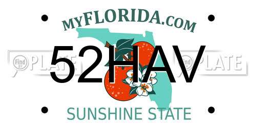 52HAV Florida License Plate