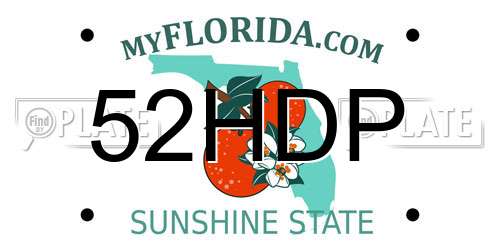 52HDP Florida License Plate