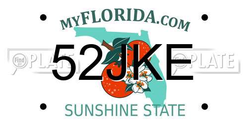 52JKE Florida License Plate