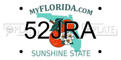 52JRA Florida License Plate
