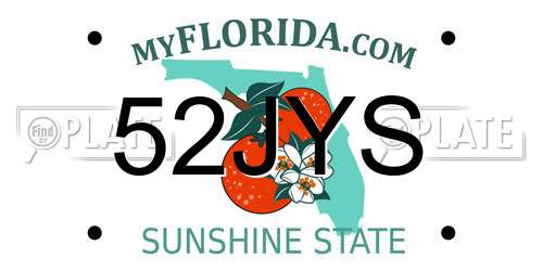 52JYS Florida License Plate