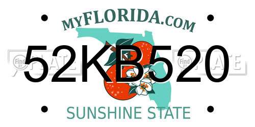 52KB520 Florida License Plate