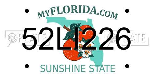 52LI226 Florida License Plate