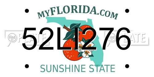 52LI276 Florida License Plate