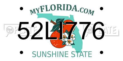 52LI776 Florida License Plate