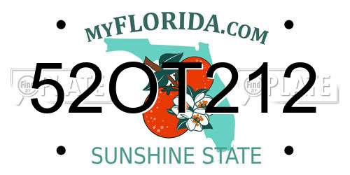 52OT212 Florida License Plate