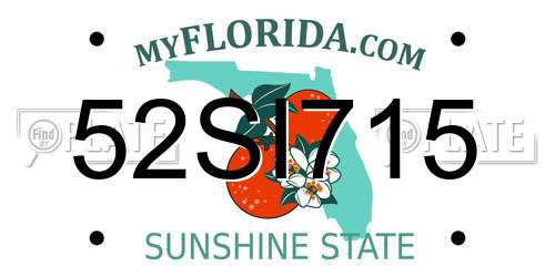 52SI715 Florida License Plate