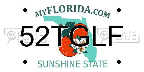 52TGLF Florida License Plate