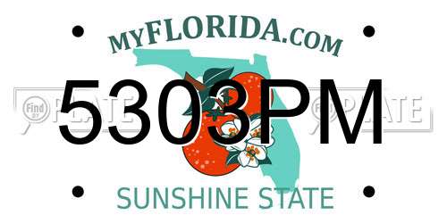 5303PM Florida License Plate