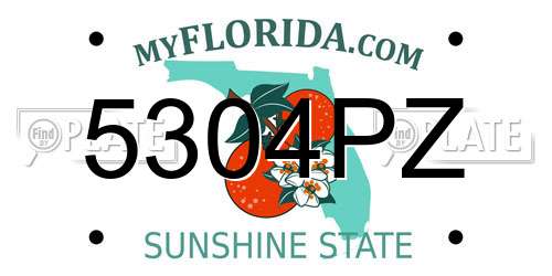 5304PZ Florida License Plate