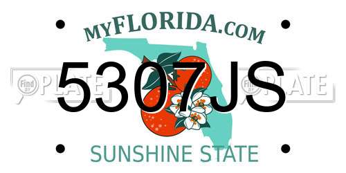 5307JS Florida License Plate