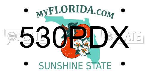 530PDX Florida License Plate