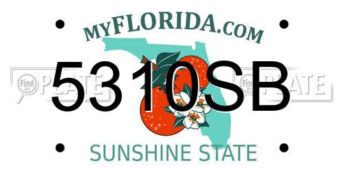 5310SB Florida License Plate