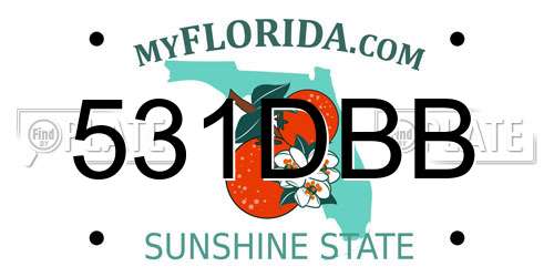 531DBB Florida License Plate