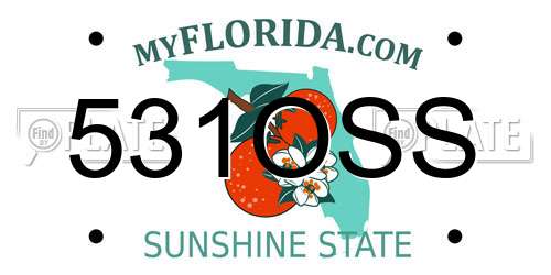 531OSS Florida License Plate