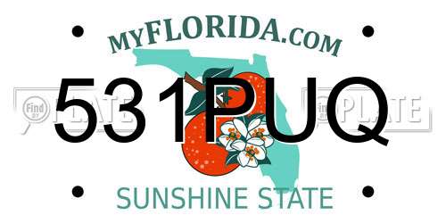 531PUQ Florida License Plate