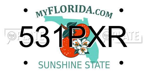 531PXR Florida License Plate