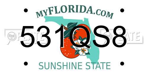 531QS8 Florida License Plate