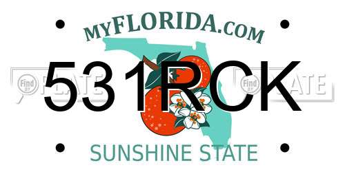 531RCK Florida License Plate