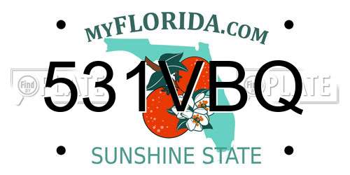 531VBQ Florida License Plate