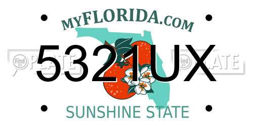 5321UX Florida License Plate
